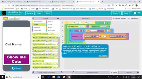 Data Sets In App Lab On Code Org Youtube