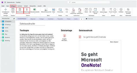 OneNote Inhalte erstellen und einfügen Anleitungen