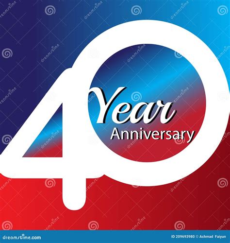 40 Year Anniversary Logo Vector Template Design Illustration Stock Vector Illustration Of