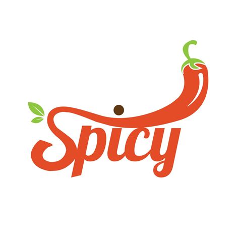 Hot Chilli Spicy Logo Lettering Typography Design Vector Illustration