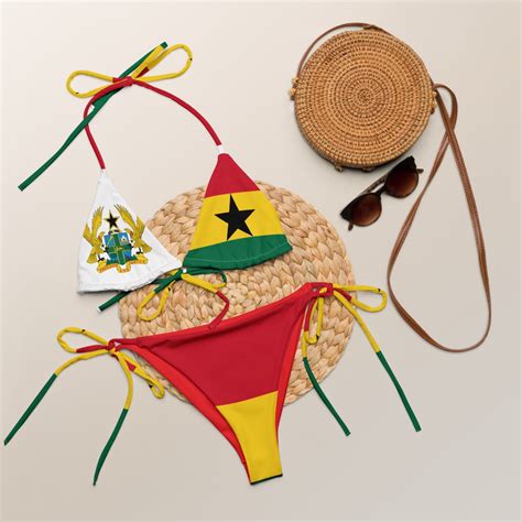 Ghana String Bikini Coat Of Arms Flag Summer Swimwear Caribbean