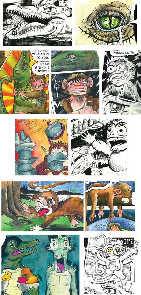 Panchatantra story of the monkey and the crocodile :: Behance