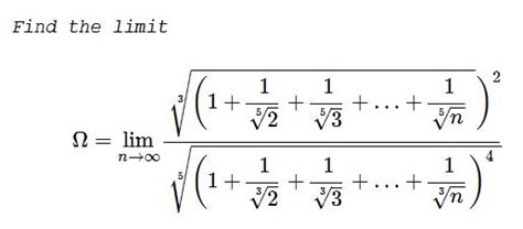 A Limit With Fractions Roots Powers And Series