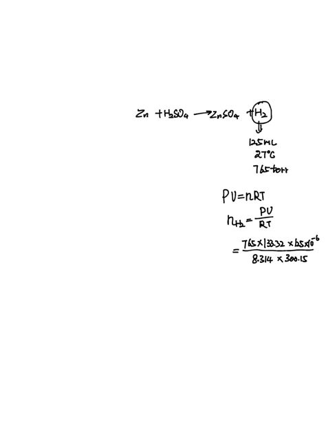 Solved Question Pts Zinc Reacts With Aqueous Sulfuric Acid To Form