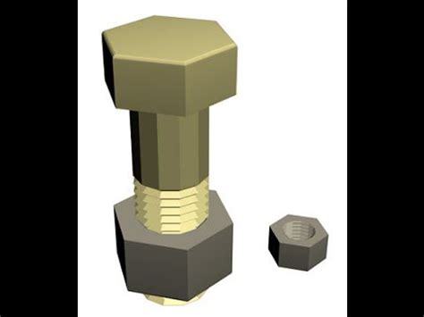 D Modeling Nut And Bolt Using Autocad Autocad Nuts And Bolts