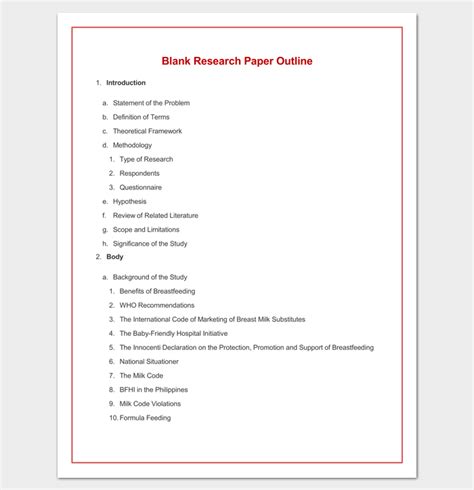 Blank Outline Template 11 Examples And Formats For Word And Pdf