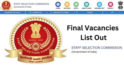 Ssc Mts Havaldar Exam Final Vacancies List Out