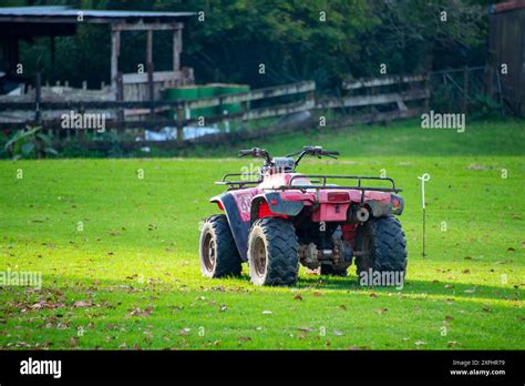 quad bike   farm stock photo alamy