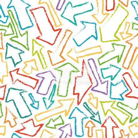 Seamless Pattern Of Hand Drawn Colorful Arrows Stock Photo Royalty