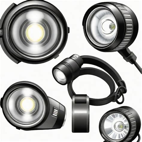Headlamp Vector Set White Background Isolated Premium Ai Generated Vector