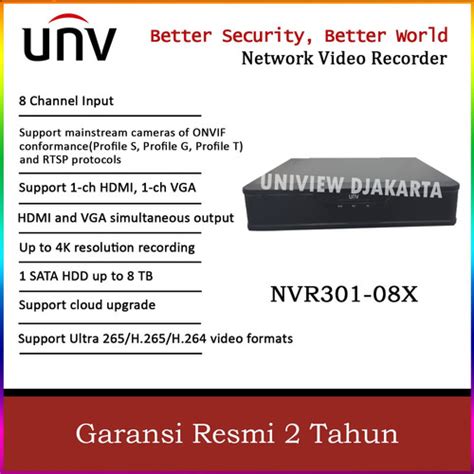 Jual Uniview Nvr X Nvr Channel Up To Mp Resolution Recording