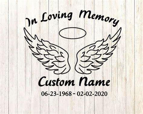 In Loving Memory Decal Custom Memory Decal Angel Wings Memory - Etsy