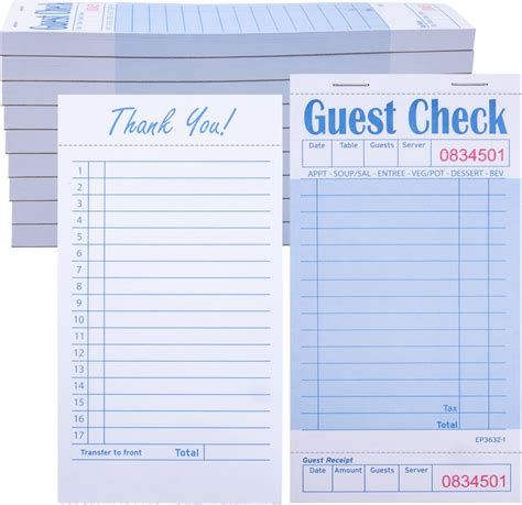 Amazon Alitte Guest Check Books For Servers Order Book 10 Pack