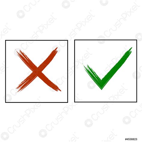 Check Mark And Cross Icons Vector Illustration Stock Vector