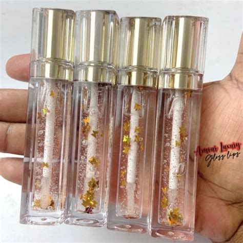 Clear Gold Glitter Butterfly Lip Gloss Hydrating Natural Lip Etsy