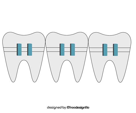 Teeth With Orthodontic Braces Clipart Free Download