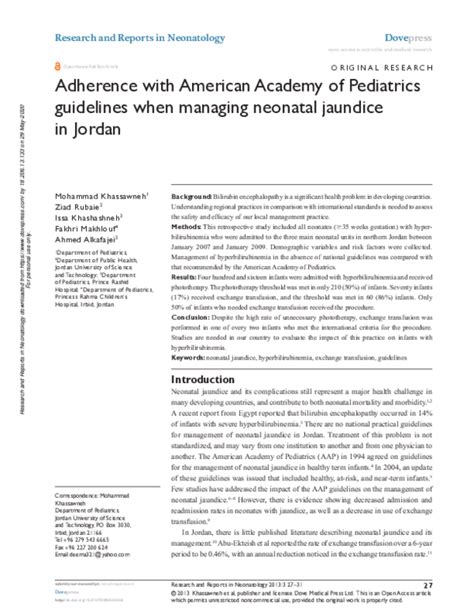 (PDF) Adherence with American Academy of Pediatrics guidelines when ...