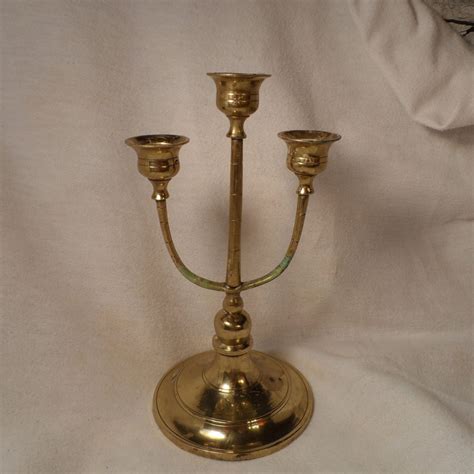 Brass Candleabra Brass Three Tier Candle Holder Vintage Brass Etsy Tiered Candle Holders