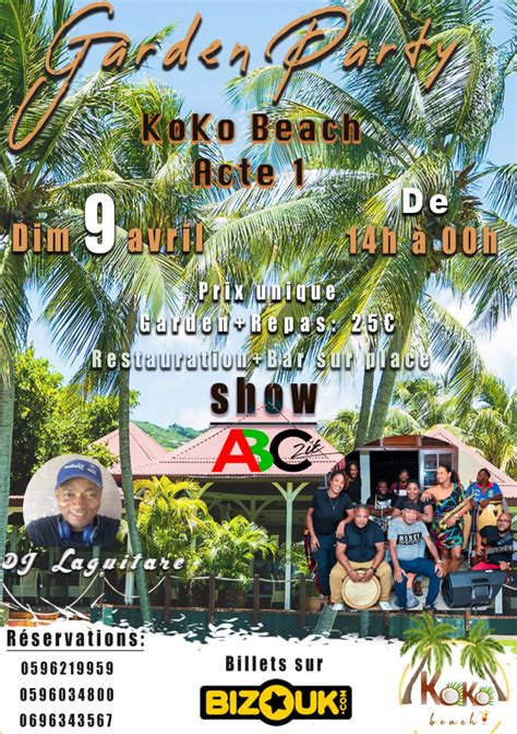 Garden Party Koko Beach Acte Sainte Luce Martinique R Servez