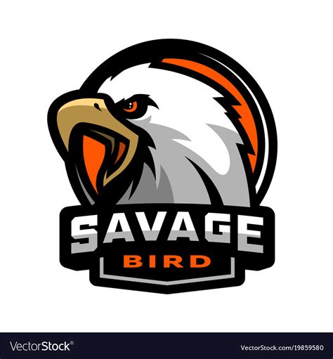 Savage bird eagle sports logo Royalty Free Vector Image