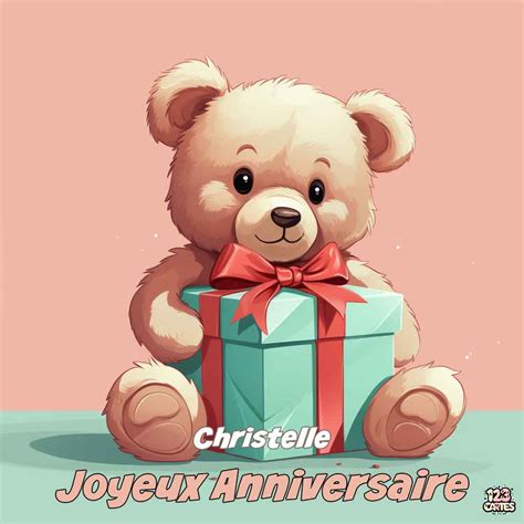 Joli gâteau arc en ciel avec le texte Joyeux anniversaire Christelle