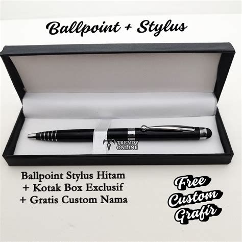 Jual Pulpen Stylus 2in1 Dengan Box Exclusif FREE Grafir Nama Pen