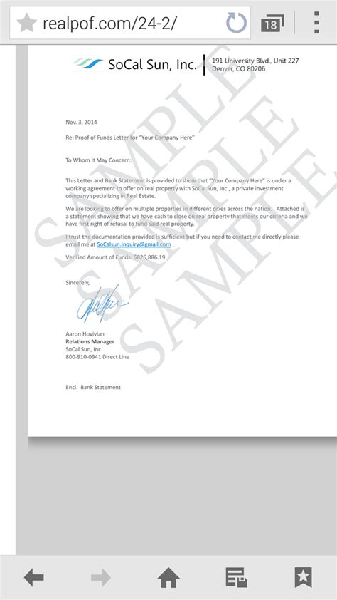 Free Proof Of Funds Letter For Your Needs Letter Inside Proof Of