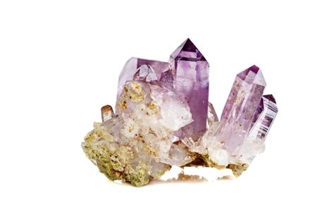 Premium Photo Amethyst Crystal Druse Macro Mineral On White Background