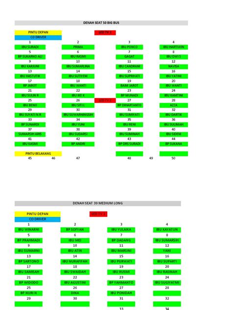 Denah Seat Bis Pariwisata Pdf