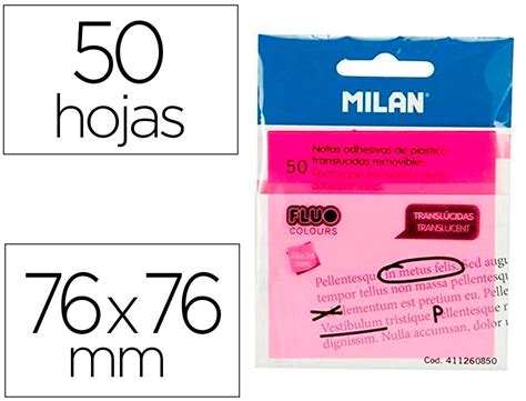 Comprar Bloc De Notas Adhesivas Quita Y Pon Milan X Mm Removible