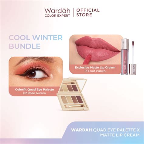 Jual Paket Wardah Colorfit Quad Eye Palette Matte Lip Cream Shopee