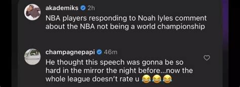 Drake Joins Nba Stars In Firing Back At Noah Lyles Over Nba World