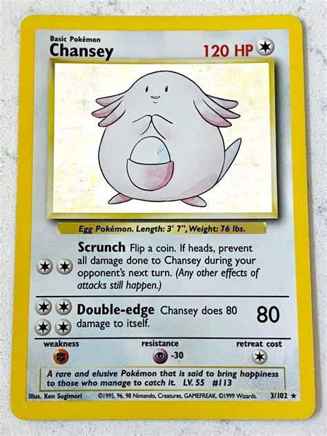 1999 Base Set Unlimited Chansey Holo Pokemon 3 Etsy UK