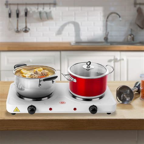W Double Electric Burner Portable Dual Counter Stove Countertop Hot Plate K
