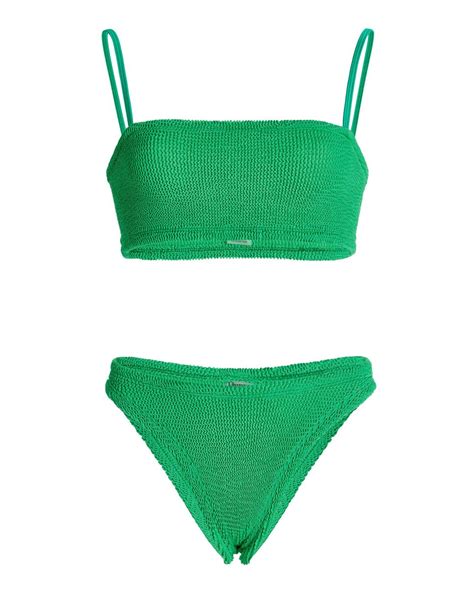 Hunza G Gigi Seersucker Bikini In Green Lyst