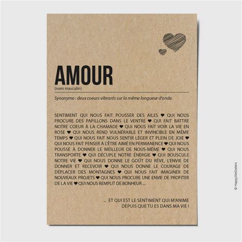 Carte définition Amour personnalisable happywesisters