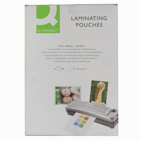 Q Connect 100 X A4 Laminating Pouch 125 Micron Costco Uk