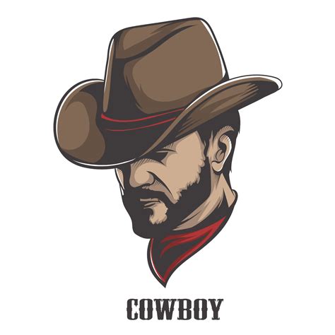 Cowboy face vector 13751550 Vector Art at Vecteezy