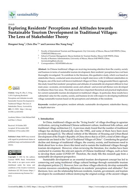 Pdf Exploring Residents Perceptions And Attitudes Towards