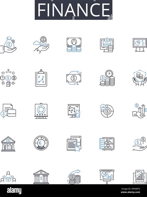 Finance Line Icons Collection Accounting Economics Investment Banking Capital Revenue