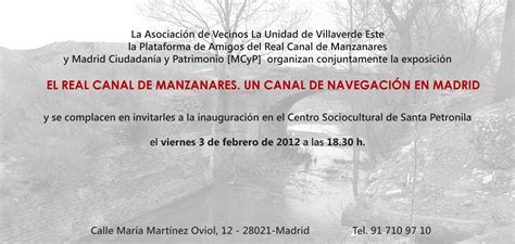 Exposición El Real Canal De Manzanares Un Canal De Navegación En