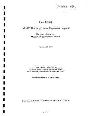 Fillable Online Pdf Usaid Final Report Indo US Housing Finance