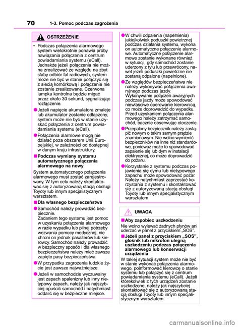 Toyota Yaris Instrukcja Obs Ugi In Polish Pages