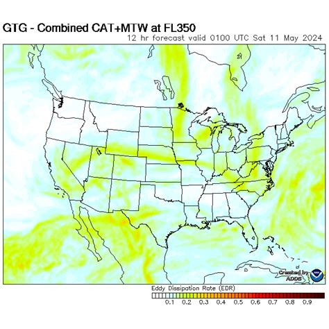 map for Maximum Turbulence Potential - 12hr