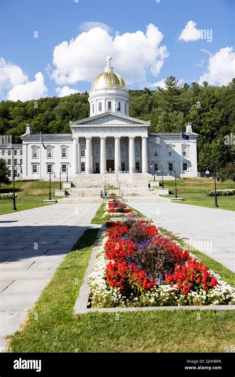 The Vermont State House Capitol Building On State Street In The Capital