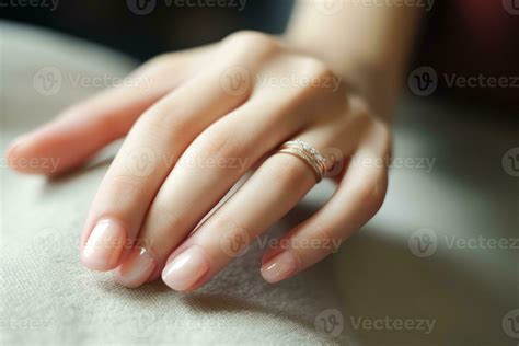Closeup Of Woman Hand With Nude Manicure Ai Generated Stock Photo At Vecteezy