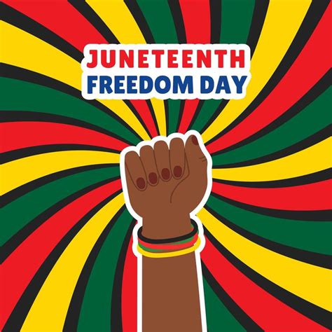 Juneteenth Freedom Day Holiday Poster Black Hand Symbol Independence