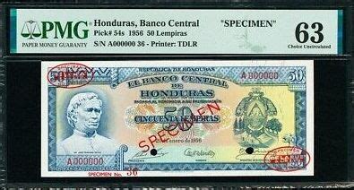 Lempiras Honduras Specimen Pick S Ch Unc Pmg Ma Shops