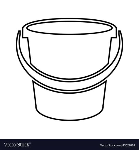 Bucket outline icon Royalty Free Vector Image - VectorStock