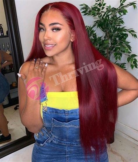 Thriving Hair Pure Burgundy Red Color Raw Virgin Human Hair Smooth